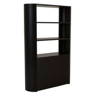 Classique Tall Oval Bookshelf - Matt Dark Oak - GlobeWest