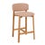 Sketch Pinta Upholstered Barstool - Woven Red Clay - Light Oak - GlobeWest