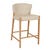 Sketch Ronda Barstool - Limestone Leather - Light Oak - GlobeWest