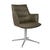 Lawson Swivel Base Chair - Olive Leather - Chrome - GlobeWest