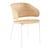 Lily Dining Armchair - Natural Rattan - White - GlobeWest