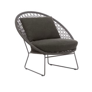 Normandy Round Occasional Chair - Graphite - Charcoal - GlobeWest