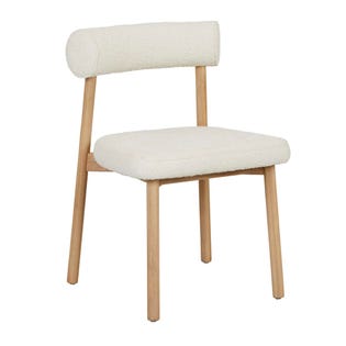 Olsen Dining Chair - Frost Boucle - Light Oak - GlobeWest