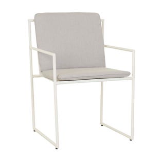 Pier Sleigh Dining Arm Chair - White - Light Grey - GlobeWest