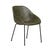 Ronald Dining Armchair - Vintage Matt Green PU - Black - GlobeWest
