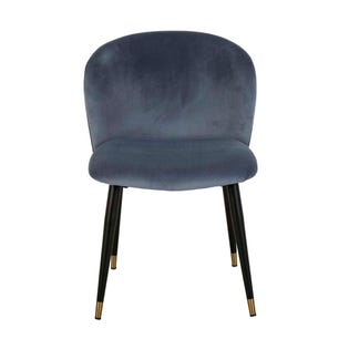 Sara Dining Chair - Steel Blue - Black - GlobeWest