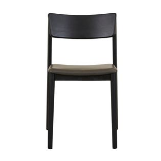 Sketch Poise Upholstered Dining Chair - Armour Leather - Black Onyx - GlobeWest