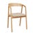 Tolv Inlay Upholstered Dining Armchair - Fleece Fawn - Light Oak - GlobeWest