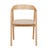 Tolv Inlay Upholstered Dining Armchair - Fleece Fawn - Light Oak - GlobeWest