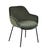York Dining Arm Chair - Cypress Green Velvet - Black Metal - GlobeWest