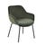 York Dining  Arm Chair - Cypress Green Velvet - Black Metal - GlobeWest