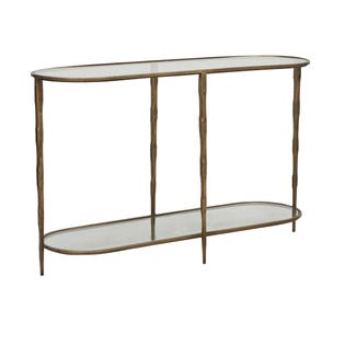 Amelie Oval Console - Antique Brass - GlobeWest