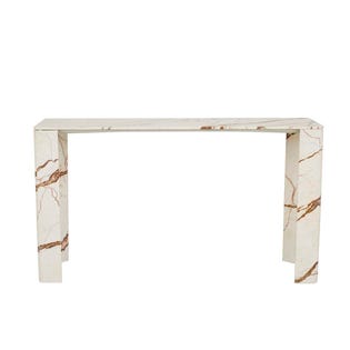 Atlas Slab Console Table - Brown Vein Marble - GlobeWest