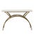 Verona Crescent Console - White Marble - Antique Brass - GlobeWest