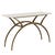 Verona Crescent Console - White Marble - Antique Brass - GlobeWest