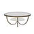 Amelie Curve Coffee Table - White Marble - Antique Brass - GlobeWest