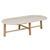 Artie Oval Marble Coffee Table - Brown Vein Marble - Natural Ash - GlobeWest