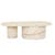 Atlas Pillar Coffee Table - Matt Brown Vein Marble - GlobeWest