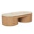 Pluto Oval Marble Coffee Table - Brown Vein Marble - Natural Ash - GlobeWest