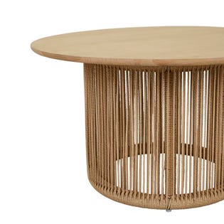 Anton Rope Coffee Table - Light Oak - Natural Papercord - GlobeWest