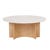 Oberon Eclipse Marble Coffee Table - Matt White Marble - Natural Ash - GlobeWest