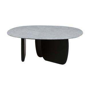 Sketch Eden Coffee Table - White Marble - Black Onyx - GlobeWest