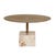 Verona Pillar Coffee Table - Latte - Antique Brass - GlobeWest
