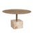 Verona Pillar Coffee Table - Latte - Antique Brass - GlobeWest