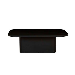 Amara Pedestal Marble Coffee Table - Matt Black Marble - Black - GlobeWest