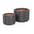 Hanson Flute Planter Set of 2 - Black Sand - GlobeWest