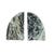 Rufus Curve Set of 2 Bookends - Spider Green Marble - GlobeWest