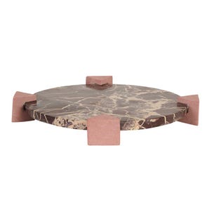 Rufus Hedra Round Tray - Cherry Rose Gold - Red Sandstone - GlobeWest