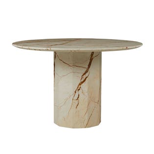 Atlas Decagon Dining Table - Brown Vein Marble - GlobeWest
