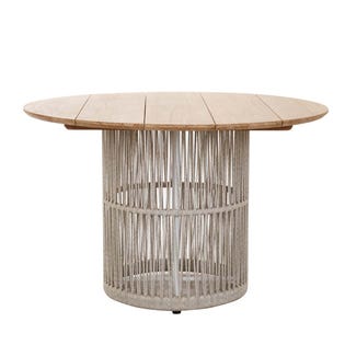 Banksia Rope Dining Table - Natural Teak - White Chia - GlobeWest