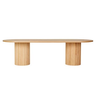 Benjamin Ripple Oval Dining Tables - Natural Ash - GlobeWest
