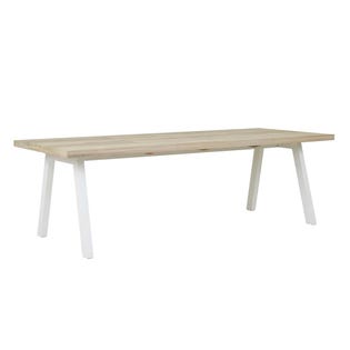 Corsica Beach Dining Tables - Aged Teak - White - GlobeWest