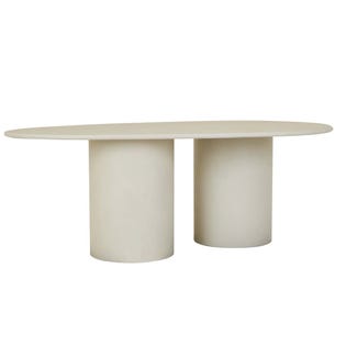 Petra Curve Dining Table - Ivory - GlobeWest