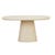 Valencia Curve Dining Table - Faux White Travertine - Beige - GlobeWest