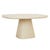 Valencia Curve Dining Table - Faux White Travertine - Beige - GlobeWest