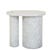 Atlas Pillar Side Table - Matt White Marble - GlobeWest