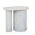 Atlas Pillar Side Table - Matt White Marble - GlobeWest