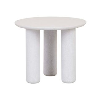 Artie Outdoor Pillar Side Table - White Speckle - GlobeWest