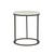 Elle Round Side Table - Matt White Marble - Black - GlobeWest