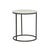 Elle Round Side Table - Matt White Marble - Black - GlobeWest