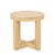 Eyre Side Table - Natural Travertine - Wirebrushed Oak - GlobeWest