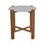 Isla Side Table - White Speckle - Natural Teak - GlobeWest