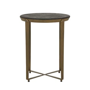 Ophelia Side Table - Sandblasted Black - Antique Brass - GlobeWest