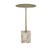 Verona Pillar Side Table - Latte - Antique Brass - GlobeWest