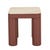 Frankie Marble Side Table - Natural Travertine - Gloss Brick - GlobeWest