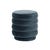 Kennedy Ribbed Round Ottoman - Slate Blue Velvet - GlobeWest